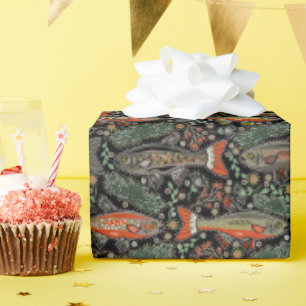 Papier Cadeau Poisson d'eau douce Design élégant Truite Petite p