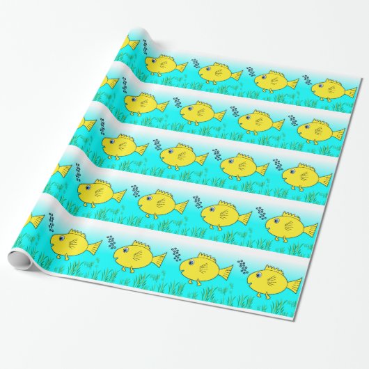 Papier Cadeau Poisson d'or (Déroulé)
