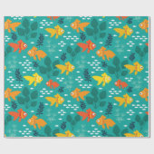 Papier Cadeau Poisson d'or dans l'aquarium (Plat)