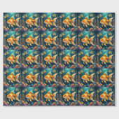 Papier Cadeau Poisson d'or sous-marin (Plat)