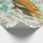 Papier Cadeau Poisson et algues avec écriture (Coin)