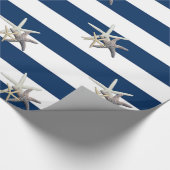 Papier Cadeau Poisson étoilé adorable, Bleu de marine (Coin)