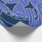 Papier Cadeau Poisson Gras Baignade Océan Bleu Pêche (Coin)