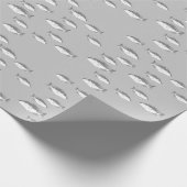 Papier Cadeau Poisson gris monochrome (Coin)