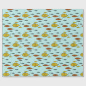 Papier Cadeau Poisson moderne du milieu du siècle Poisson atomiq (Plat)