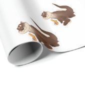 Papier Cadeau Poisson rouge de n de loutre (Coin rond)