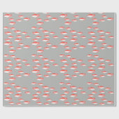 Papier Cadeau Poisson rouge et gris (Plat)