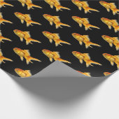Papier Cadeau poisson rouge sur noir (Coin)