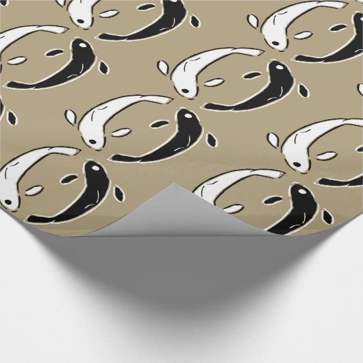 Papier Cadeau Poisson Yin et Yang contemporain (Coin)