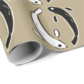 Papier Cadeau Poisson Yin et Yang contemporain (Coin rond)