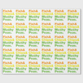 Papier Cadeau Poissons & Chips & Pois Musqués. (Plat)