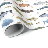 Papier Cadeau Poissons et Baits (Coin rond)