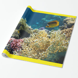 Papier Cadeau Poissons jaunes et noirs de papillon