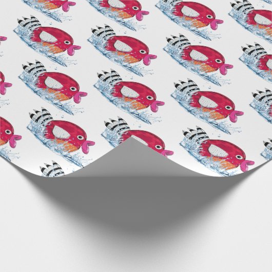 Papier Cadeau Poissons mignons dans l'eau (Coin)