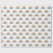 Papier Cadeau Poissons Mignons En Bulles (Plat)