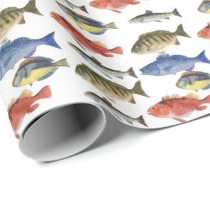 Papier Cadeau Poissons peints