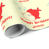 Papier Cadeau Poissons rouges (Coin rond)