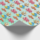 Papier Cadeau Poissons tropicaux colorés Enfants (Coin)