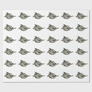 Papier Cadeau Poissons vintages de NZ de la Science - poissons