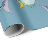 Papier Cadeau Poissons Whimsical (Coin rond)