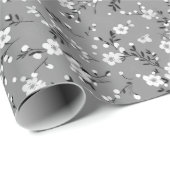 Papier Cadeau Poitrine Blanche Imprimer Sur Gris (Coin rond)