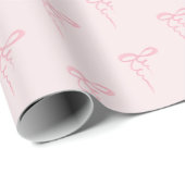 Papier Cadeau Poitrine rose motif bébé douche (Coin rond)