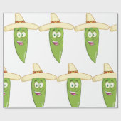 Papier Cadeau Poivre au chili vert souriant (Plat)