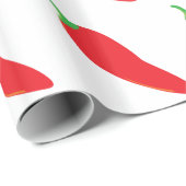 Papier Cadeau Poivre de piment d'un rouge ardent (Coin rond)