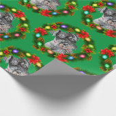 Papier Cadeau Poivre sel Schnauzer de Noël (Coin)