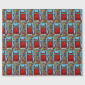 Papier Cadeau Poivrer le papier d'enveloppement du chat (Plat)