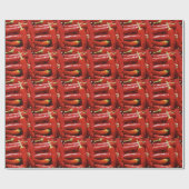 Papier Cadeau Poivrons de piments d'un rouge ardent (Plat)