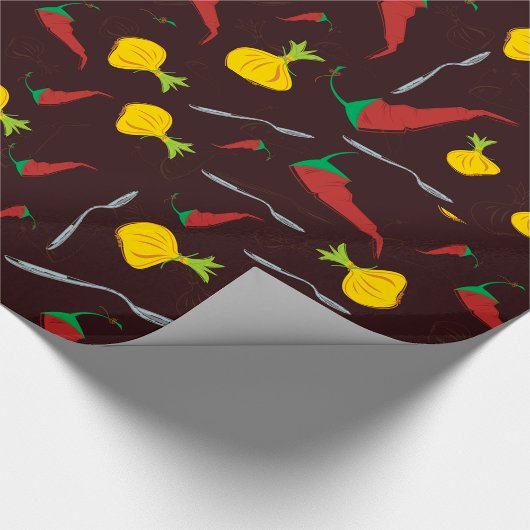 Papier Cadeau Poivrons Et Oignons