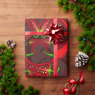 Papier Cadeau poivrons rouges