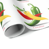 Papier Cadeau Poivrons verts rouges chili Thunder_Cove (Coin rond)