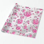 Papier Cadeau Poka Dot Vache rose et blanc (Déroulé)