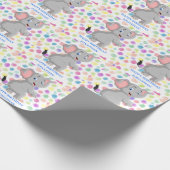 Papier Cadeau POKER éléphant DOTS papier enveloppant BLEU (Coin)