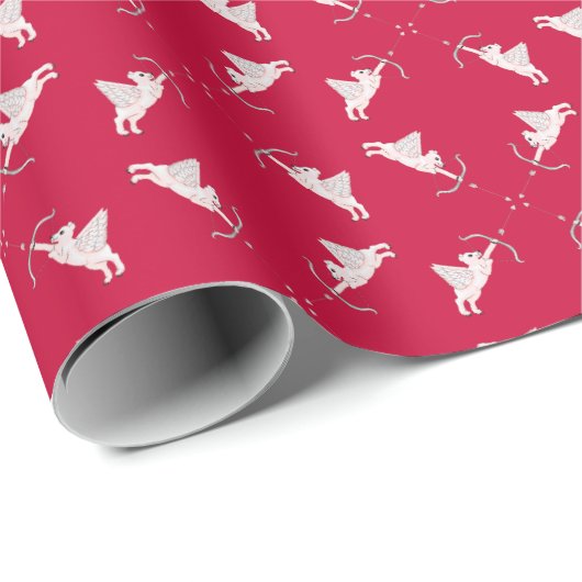 Papier Cadeau Polar Bear Cupids Wrapping Paper (Coin rond)
