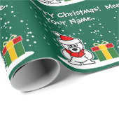 Papier Cadeau Polar bear package delivery personalized Christmas (Coin rond)