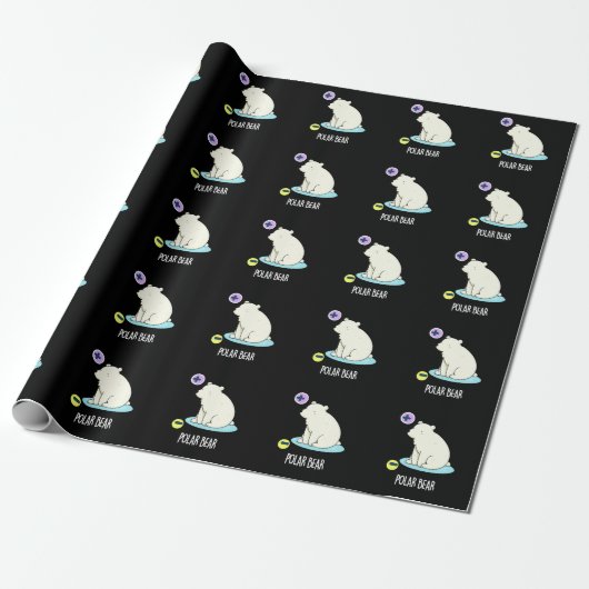 Papier Cadeau Polar Ours Funny Science Pun Dark BG (Déroulé)