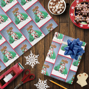 Papier Cadeau Pôle Nord Bonhomme de neige Dragon Manchot Noël