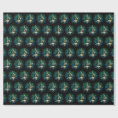 Papier Cadeau Pole Sport Danse Fitness Mandala Fleur Vert bleu (Plat)