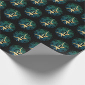 Papier Cadeau Pole Sport Danse Fitness Mandala Fleur Vert bleu (Coin)