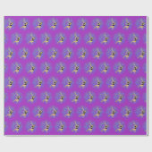 Papier Cadeau Pôle Sport Danse Mandala Fleur Vert Bleu Violet (Plat)