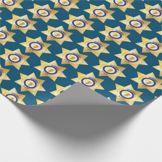 Papier Cadeau Police Patrolman Gold Sheriff Badge Retraite (Coin)