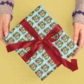 Papier Cadeau Police Shield with Poinsettia Christmas