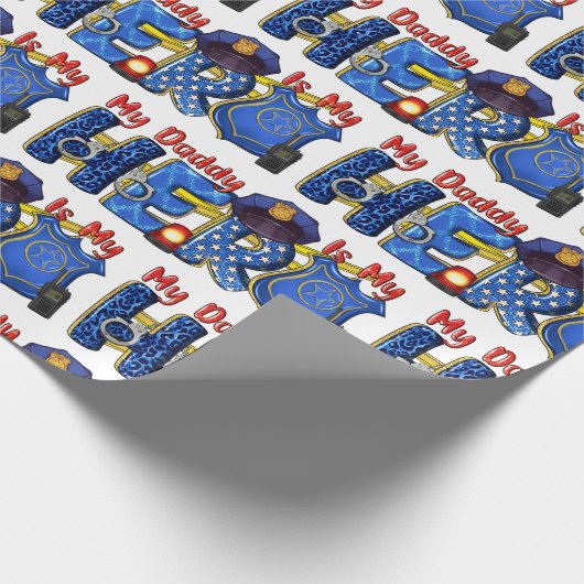 Papier Cadeau Policeman Daddy Hero (Coin)