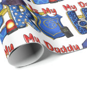 Papier Cadeau Policeman Daddy Hero (Coin rond)