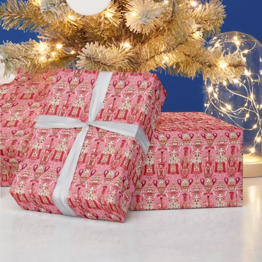 Papier Cadeau Polichinelles, Enchantant Ballet Casse-Noix Rose (Vacances)