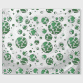 Papier Cadeau Polis Dot Vache vert et blanc Impression (Plat)