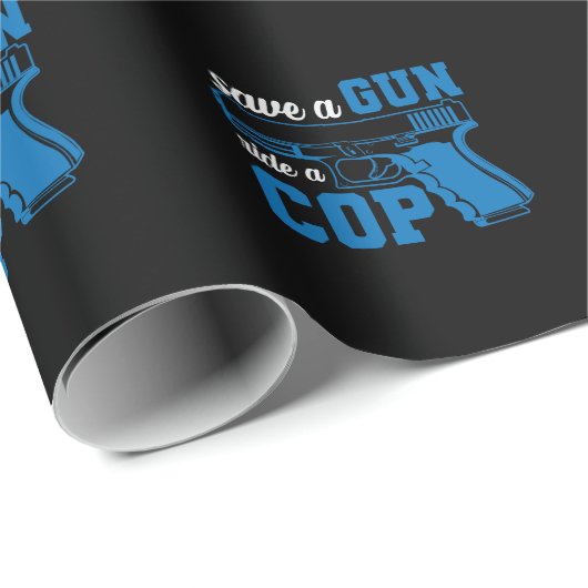 Papier Cadeau Polizeiwaffa sauve une course d'armes à feu (Coin rond)